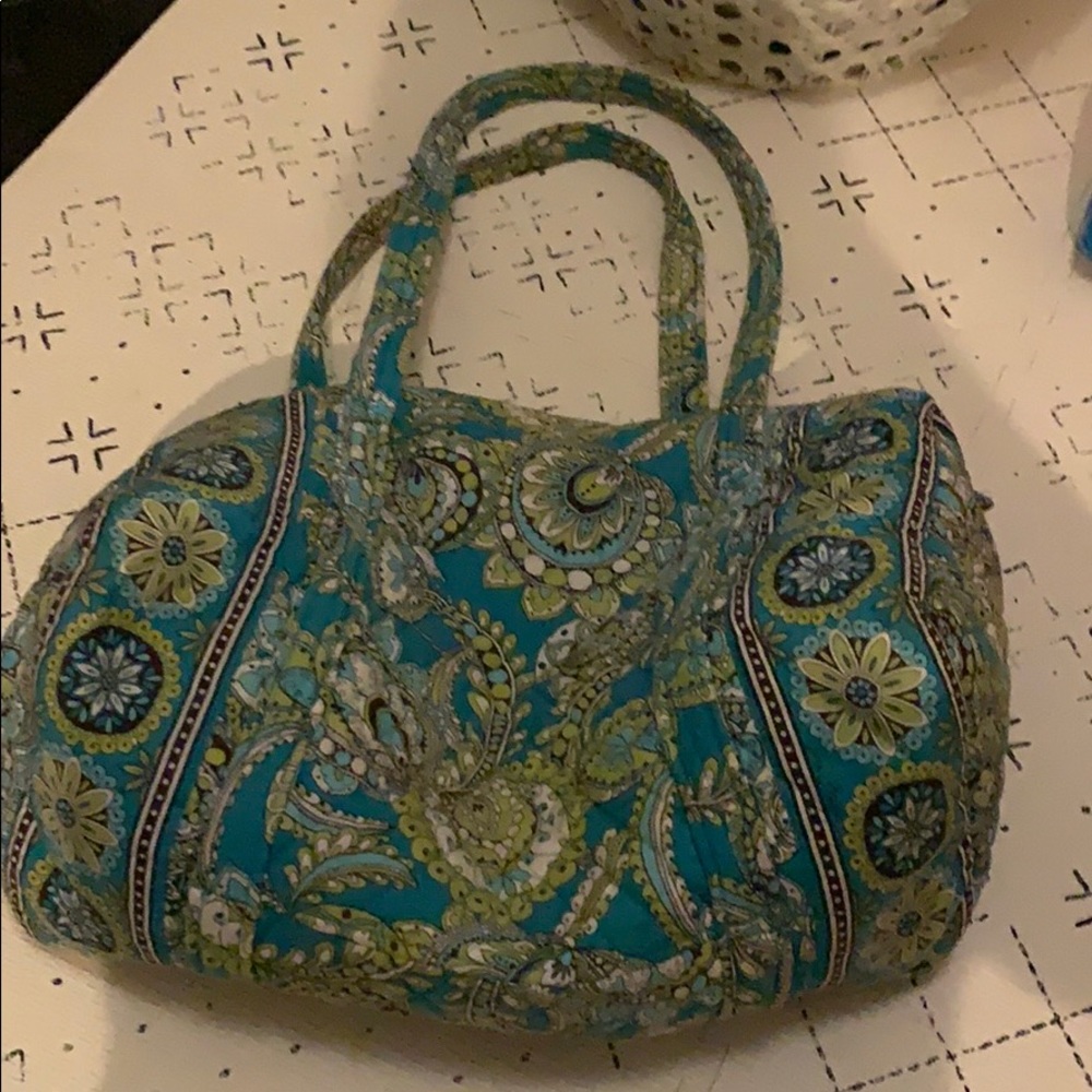Vera Bradley duffel bag- blue and green